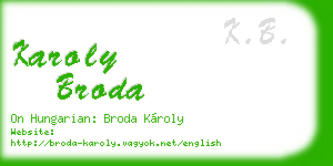 karoly broda business card