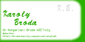 karoly broda business card